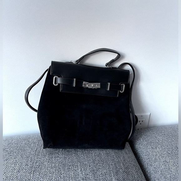 Handbags - Faux Suede black mini backpack